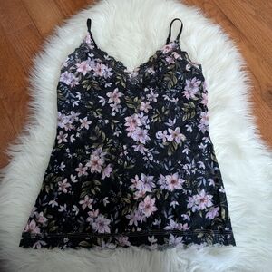 Hanky Panky Floral Print Lace Camisole Small Medium